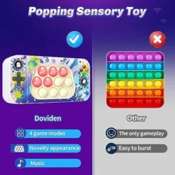 Pop Toys For Kids Adults, Electronic Fidget Light-up Sensory Games Travel Handheld Game Bubble Birthday Gifts For Age 8 9 10-12-18 Year Old Girl Boys (Blue) -Classic Board Game Shop 51pEk26t3QL
