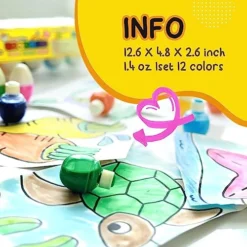 EGGDRAW Dot Markers Art Kits For Kids With Storage Tray - 12 Colors Non-Toxic Fun & Easy Grip Water-Based Dab And Dabbers For Toddlers Kids Preschool Arts And Crafts Supplies -Classic Board Game Shop 51pMmXU7LhL