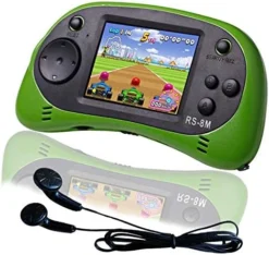 EASEGMER 16 Bit Kids Handheld Games Built-in 220 HD Video Games, 2.5 Inch Portable Game Player With Headphones - Best Travel Electronic Toys Gifts For Toddlers Age 3-10 Years Old Children (Red) -Classic Board Game Shop 51q8GWvZsSL. AC