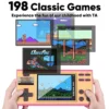 EASEGMER Handheld Games For Kids, Built-in 198 Retro FC Video Games, 3 Inch Portable Video Games Player Best Kids Electronic Gift Toys For Boys Ages 4-12 (Pink)
