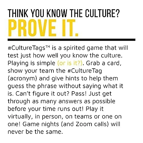 #CultureTags - A Game For People Who Love Hashtags , The Culture , Party Game Set For Family Fun Or Virtual Play , Age 13 Years And Up, Yellow 4 #CultureTags - A Game For People Who Love Hashtags , The Culture , Party Game Set For Family Fun Or Virtual Play , Age 13 Years And Up, Yellow - Image 4