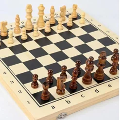 Chess Set Chess Wooden Chess Chess Set With Folding Chess Board Game Sets Storage For Pieces 2 Extra Queens Great Travel Toy G -Classic Board Game Shop 51rUFMFDf5L
