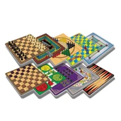 Merchant Ambassador: Classic Games, Enjoy 100 Different Games, Includes 5 Double-Sided Playing Boards, Fun For Children And Adults, For Ages 3 And Up -Classic Board Game Shop 51sVv7AWguL