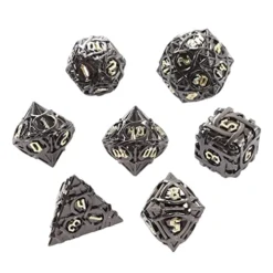 VBESTLIFE Polyhedral Dices Set, 7pcs Hollow Brass Dice Set Coating Clear Number Polyhedral Rolling Dice Toy Polyhedral Dice For Game Collectible Card Games -Classic Board Game Shop 51tAJYTd7kL