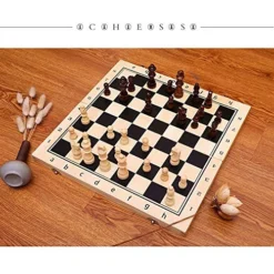 FINE MEN WYX-Chess, 1set 4 Queens Wooden Magnetic Chess Exquisite Chess Set Travel Chess Game Wooden Chessman Foldable Chessboard As Gift Toy I10 ( Color : Size (34x34cm) ) -Classic Board Game Shop 51u1M57NsqL