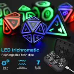 Dungeons And Dragons Dice Set Rechargeable DND Dice With Charging Box For MTG,Role Playing Table Games, RPG Polyhedral Dice Set -Classic Board Game Shop 51uLq64t6qL
