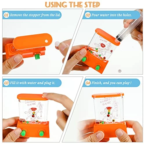 32 Pcs Handheld Water Game Arcade Water Ring Mini Basketball Flower Toss Rings Handheld Fish Water Game 90s Toys Mini Fun Retro Pastime For Party Travel Stocking Without Water 4 Styles (Fresh Color) 2 32 Pcs Handheld Water Game Arcade Water Ring Mini Basketball Flower Toss Rings Handheld Fish Water Game 90s Toys Mini Fun Retro Pastime For Party Travel Stocking Without Water 4 Styles (Fresh Color) - Image 2
