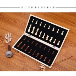 FINE MEN WYX-Chess, 1set 4 Queens Wooden Magnetic Chess Exquisite Chess Set Travel Chess Game Wooden Chessman Foldable Chessboard As Gift Toy I10 ( Color : Size (34x34cm) ) -Classic Board Game Shop 51vZGy9AwgL