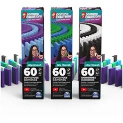 Spin Master Games H5 Domino Creations, 180-Piece Dominoes By Lily Hevesh Colorful 3-Pack Bundle Of 60-Piece Packs, Family Game For Adults And Kids Ages 5 And Up