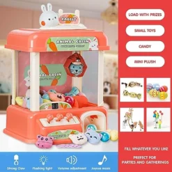 Mini Claw Machine For Kids 4-8|Rabbit Electronic Arcade Game Indoor Toy For Tiny Stuff Small Fun Cool Things|Vending Machine Candy Grabber Coins Pusher,Great Birthday Gift For 6 7 8 9 Year Old Girls -Classic Board Game Shop 51xcJfEATOL