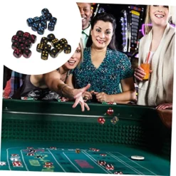 SAFIGLE 15 Sets 30pcs Regular Point Dice Colored Dice Role Playing Dice Black Decor Party Game Dice Mini Dice Teaching Math Dice Party Game Dot Dices Dice Game Playing Props Dice Props Toy -Classic Board Game Shop 51xvB4ucQaL