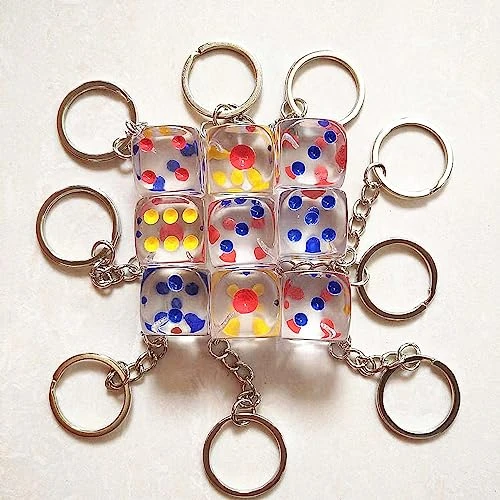 1 Dozen Clear Transparent Dice Keychains - Heafty 3/4" Size Bunco Supplies - Perfect Bunco Gifts Or Casino Party Prizes - Very Cute! 2 1 Dozen Clear Transparent Dice Keychains - Heafty 3/4" Size Bunco Supplies - Perfect Bunco Gifts Or Casino Party Prizes - Very Cute! - Image 2