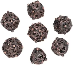 7Pcs Hollow Dice Kit,Copper Stool Portable Rolling Sculpting Metal Polygonal Dice Kit Suitable For Chessboard Games (Bloodstained) -Classic Board Game Shop 51zPEsR8PoL. AC