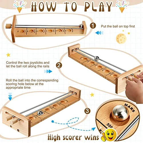 DEEKIN 2 Set Wooden Tabletop Games Classic Desktop Games Steel Ball Desktop Games Intelligent Exercise Ball Retro Toys For Teens Adults 2 DEEKIN 2 Set Wooden Tabletop Games Classic Desktop Games Steel Ball Desktop Games Intelligent Exercise Ball Retro Toys For Teens Adults - Image 2