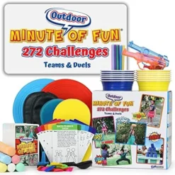 Minute Of Fun Party Game - 237 Minute To Win It Challenges For Duels, Teams, Parties, Teens, Family, Friends, Party Games, Kids, Adults, Home, School, Travel 2-12 Players Mom's Choice Awards Winner -Classic Board Game Shop 614QdILGw9L. AC