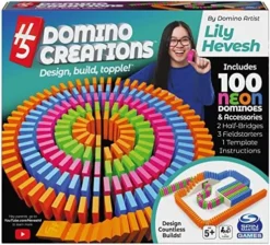 Spin Master Games H5 Domino Creations, 180-Piece Dominoes By Lily Hevesh Colorful 3-Pack Bundle Of 60-Piece Packs, Family Game For Adults And Kids Ages 5 And Up -Classic Board Game Shop 6184ZPerIL. AC