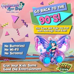 YoYa Toys Mermaid Butterfly Water Ring Toss Handheld Game - Water Games For Kids Handheld With Underwater Princess, Classic-Style Retro Water Game, Portable & Travel-Friendly Handheld Games For Kids -Classic Board Game Shop 61VMQuzRVsL