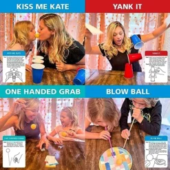 Minute Of Fun Party Game - 237 Minute To Win It Challenges For Duels, Teams, Parties, Teens, Family, Friends, Party Games, Kids, Adults, Home, School, Travel 2-12 Players Mom's Choice Awards Winner -Classic Board Game Shop 61Z4PcVwjJL