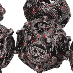 7Pcs Hollow Dice Kit,Copper Stool Portable Rolling Sculpting Metal Polygonal Dice Kit Suitable For Chessboard Games (Bloodstained) -Classic Board Game Shop 61ghgw4HJNL