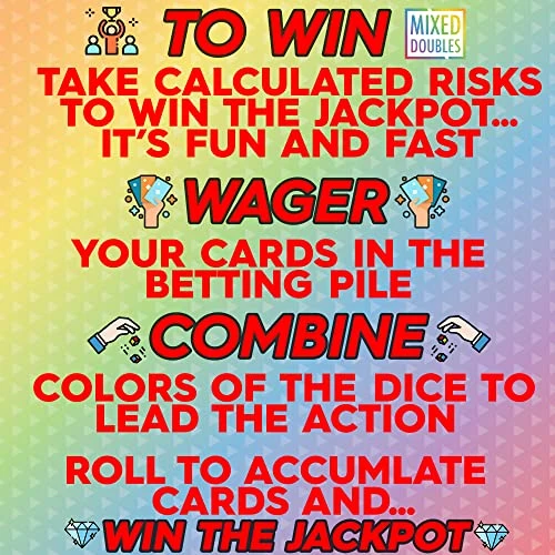 Mixed Doubles Dice And Card Game - Fun Betting For Family Games - Ages 6 And Up - Easy Adult Games For Game Night - 2 Player Games - Up To 6 Players Per Deck - OK 2 Win 2 Mixed Doubles Dice And Card Game - Fun Betting For Family Games - Ages 6 And Up - Easy Adult Games For Game Night - 2 Player Games - Up To 6 Players Per Deck - OK 2 Win - Image 2