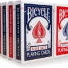 Bicycle Rider Back Playing Cards,12 Count (Pack Of 1) & Mexican Train Dominoes Set Tile Board Game In Aluminum Carry Case With Colorful Trains For Family Game Night, For Adults And Kids Ages 8 And Up