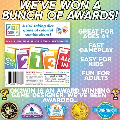 Mixed Doubles Dice And Card Game - Fun Betting For Family Games - Ages 6 And Up - Easy Adult Games For Game Night - 2 Player Games - Up To 6 Players Per Deck - OK 2 Win 4 Mixed Doubles Dice And Card Game - Fun Betting For Family Games - Ages 6 And Up - Easy Adult Games For Game Night - 2 Player Games - Up To 6 Players Per Deck - OK 2 Win - Image 4