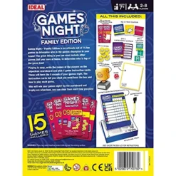 IDEAL | Games Night - Family Edition: Create The Ultimate Game Night With 15 Games Included! | Family Games | For 2-8 Players | Ages 7+ -Classic Board Game Shop 61mDGclMilS