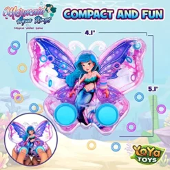 YoYa Toys Mermaid Butterfly Water Ring Toss Handheld Game - Water Games For Kids Handheld With Underwater Princess, Classic-Style Retro Water Game, Portable & Travel-Friendly Handheld Games For Kids -Classic Board Game Shop 61o3aFOw66L