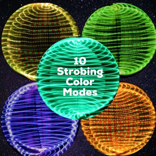 HoopHeads Luminati LED Hula Hoop With Remote 32 Unique Colors, Modes, And Effects - 44+ Bold Bright LEDs (28" Diameter - 5/8" HDPE) 5 HoopHeads Luminati LED Hula Hoop With Remote 32 Unique Colors, Modes, And Effects - 44+ Bold Bright LEDs (28" Diameter - 5/8" HDPE) - Image 5